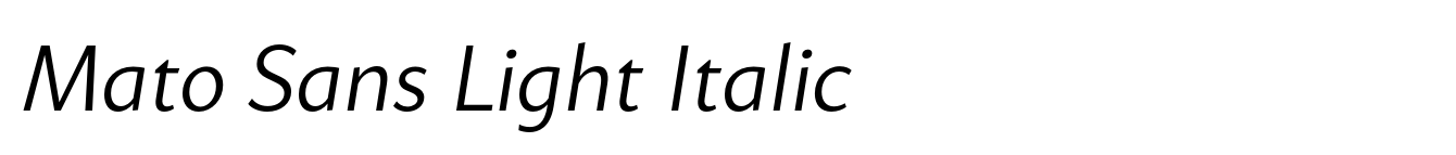 Mato Sans Light Italic